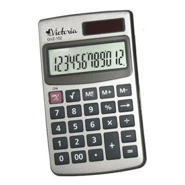   Zsebszámológép, 12 számjegy, fém ház, VICTORIA OFFICE, "GVZ-152"