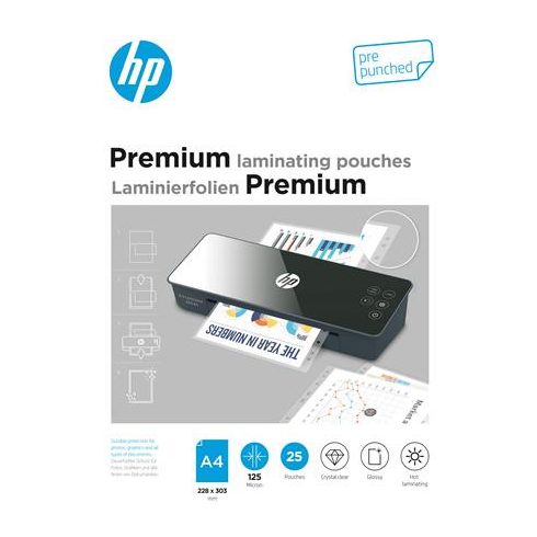 Meleglamináló fólia, 125 mikron, A4, fényes, 25 db, HP "Premium"