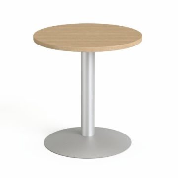   Tárgyalóasztal, kör, szürke fémlábbal, O 60 cm, MAYAH "Freedom SV-57", kőris