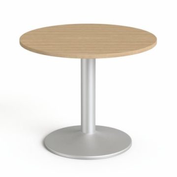   Tárgyalóasztal, kör, szürke fémlábbal, O 90 cm, MAYAH "Freedom SV-58", kőris