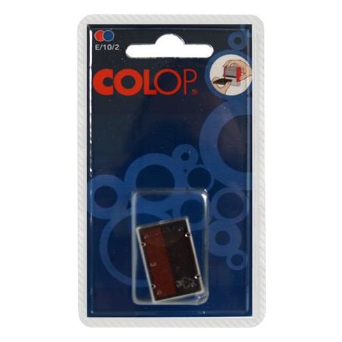 Bélyegző cserepárna, 2 db/bliszter, COLOP "E/10/2", piros-kék