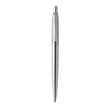   Golyóstoll, 0,7 mm, nyomógombos, ezüst színű klip, rozsdam. acél tolltest, PARKER "Royal Jotter", kék