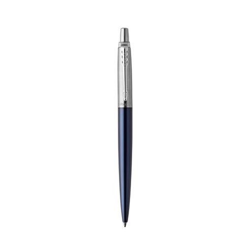 Golyóstoll, 0,7 mm, ezüst színű klip, royal kék tolltest, PARKER, "Royal Jotter", kék