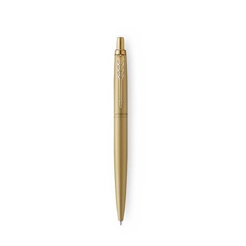 Golyóstoll, 0,7 mm, nyomógombos, arany színű klip, arany tolltest, PARKER, "Royal Jotter XL", kék