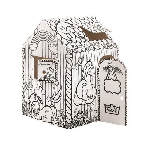 Színezhető karton játszóház, FELLOWES "BANKERS BOX® Playhouse", unikornis, vegyes minta
