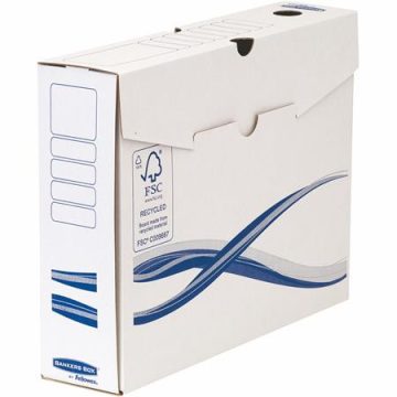   Archiválódoboz, A4, 80 mm, FELLOWES "Bankers Box Basic", kék-fehér