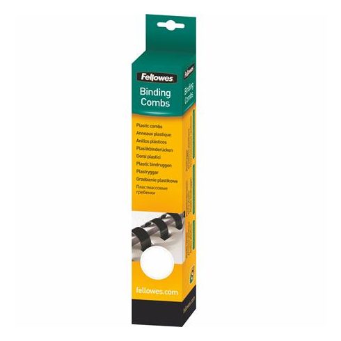 Spirál, műanyag, 6 mm, 10-20 lap, FELLOWES, 25 db, fehér
