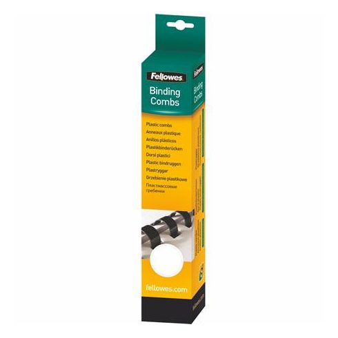Spirál, műanyag, 8 mm, 21-40 lap, FELLOWES, 25 db, fehér