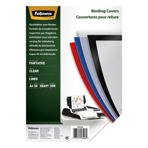 Hátlap, A4, 500 mikron, FELLOWES "Fantaisie", átlátszó