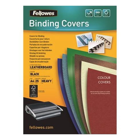 Hátlap, A4, 250 g, matt, FELLOWES "Delta", fekete, 25 db