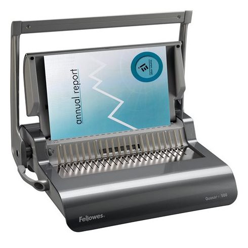 Spirálozógép, műanyag spirálkötéshez, manuális, 500 lap, FELLOWES "Quasar+"