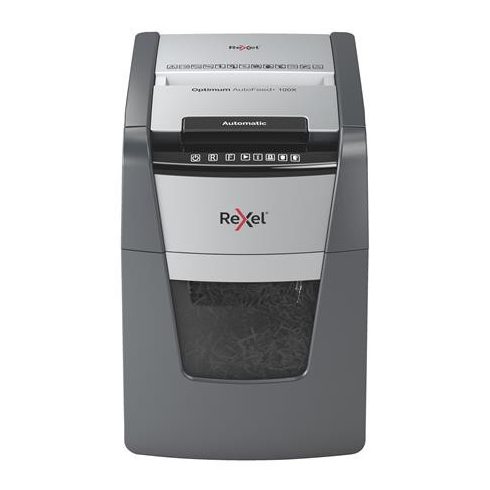 Iratmegsemmisítő, konfetti, 100 lap, REXEL "Optimum AutoFeed+ 100X"