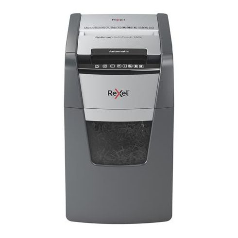 Iratmegsemmisítő, konfetti, 150 lap, REXEL, "Optimum AutoFeed+ 150X"