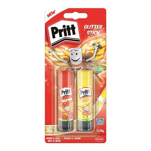 Ragasztóstift, 2x20 g, glitteres, HENKEL "Pritt"