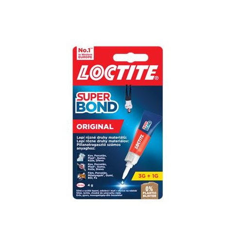 Pillanatragasztó, 4 g, HENKEL "Loctite Super Bond Original"