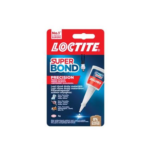 Pillanatragasztó, 5 g, HENKEL "Loctite Super Bond Precision"