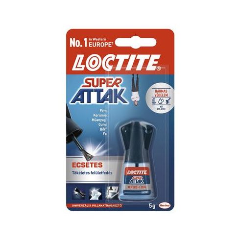 Pillanatragasztó, ecsetes, 5 g, HENKEL "Loctite Super Bond"