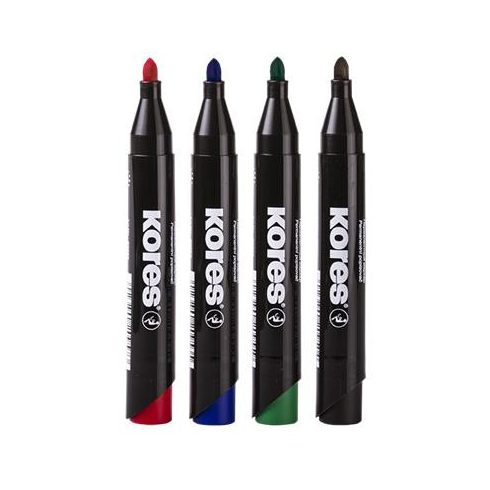 Alkoholos marker, 3-5 mm, kúpos, KORES "K-Marker XP1", 4 különböző szín