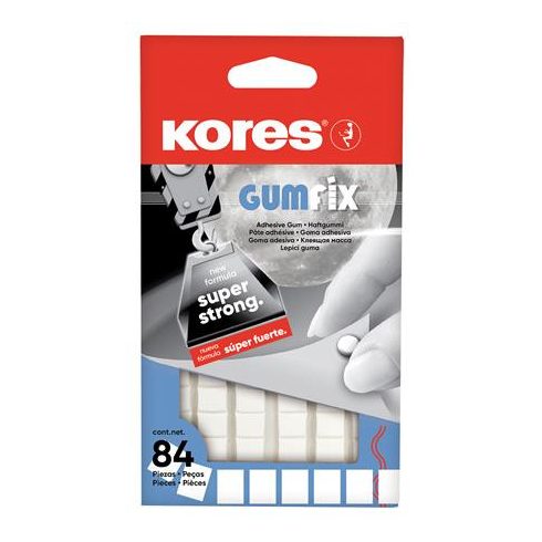 Gyurmaragasztó, 84 kocka/csomag, KORES "Gumfix"