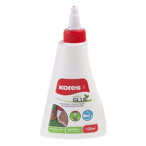 Hobbiragasztó, 125 ml, KORES "White Glue"
