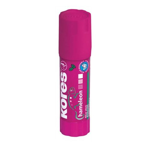 Ragasztóstift, 15 g, elszíntelenedő, KORES "Chameleon", lila