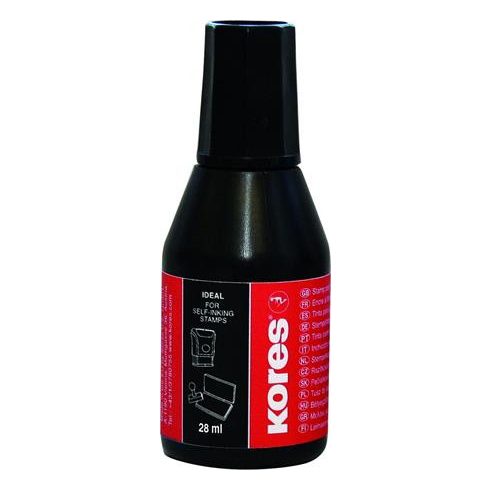 Bélyegzőfesték, 28 ml, KORES, fekete