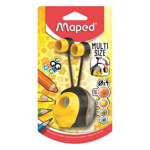 Hegyező, kétlyukú, tartályos, MAPED "Croc Croc", méhecske
