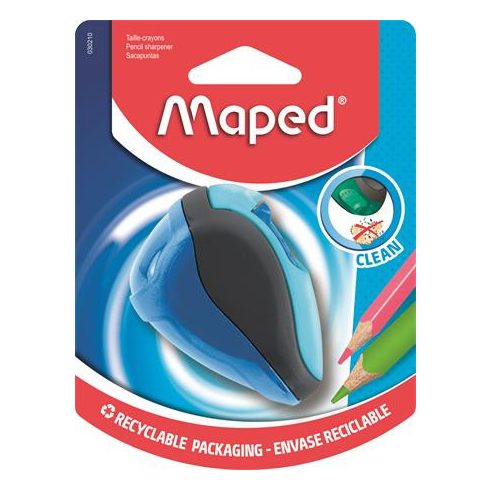 Hegyező, kétlyukú, tartályos, MAPED "Clean", vegyes színek