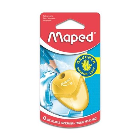 Hegyező, egylyukú, tartályos, balkezes, MAPED "I-Gloo", vegyes színek