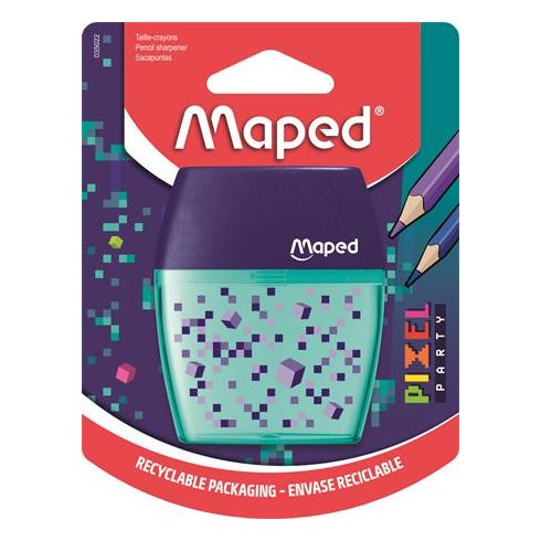 Hegyező, kétlyukú, tartályos, MAPED "Pixel Party Shaker"