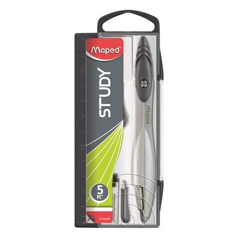 Körző készlet, 5 darabos, MAPED "Study SY160", vegyes színek