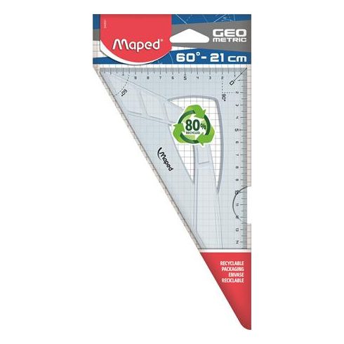 Háromszög vonalzó, műanyag, 60°, 21 cm, MAPED "Geometric"