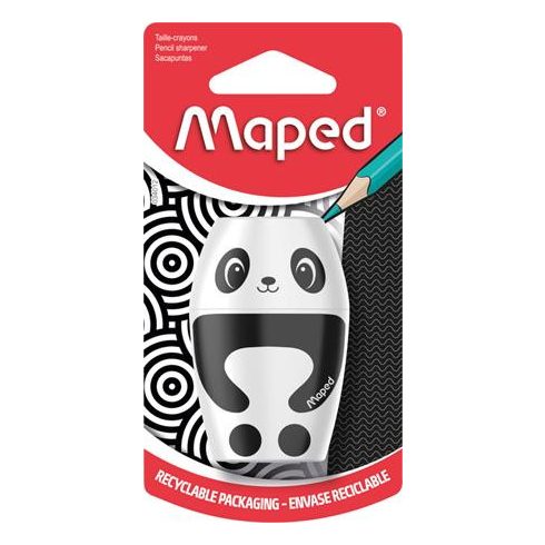 Hegyező, egylyukú, tartályos, MAPED "Shakky Fancy", panda és pingvin, vegyes formák