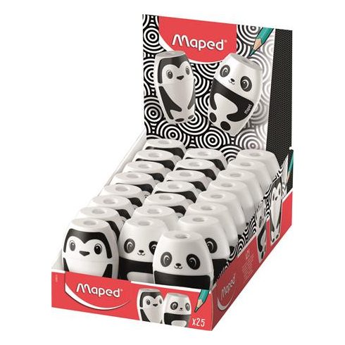 Hegyező display, egylyukú, tartályos, MAPED "Shakky Fancy", panda és pingvin, vegyes formák