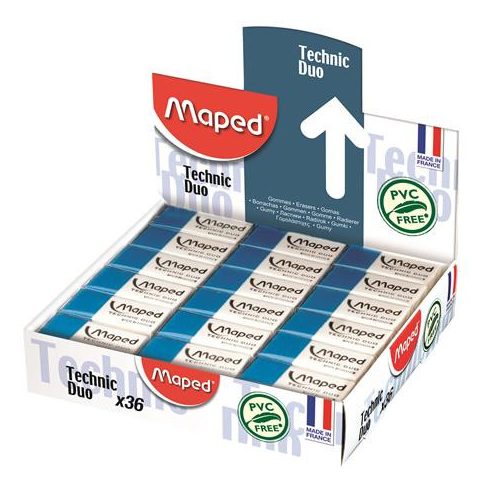 Radír display, kombinált, MAPED "Technic Duo"