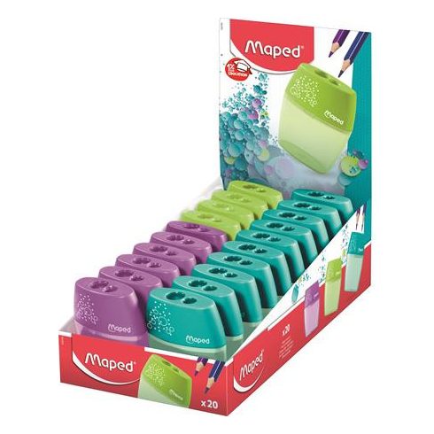 Hegyező display, kétlyukú, tartályos, MAPED "Shaker", vegyes színek