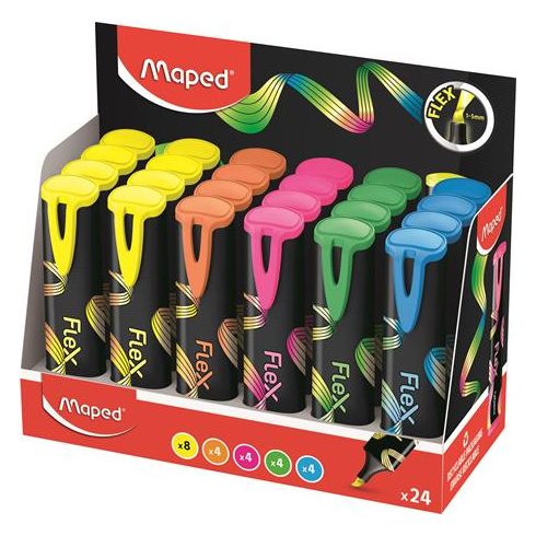Szövegkiemelő display, 1-5 mm, MAPED "Fluo Peps Flex", vegyes színek