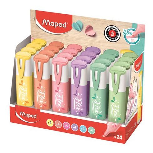 Szövegkiemelő display, 1-5 mm, MAPED "Fluo Peps Flex Pastel", pasztell szín