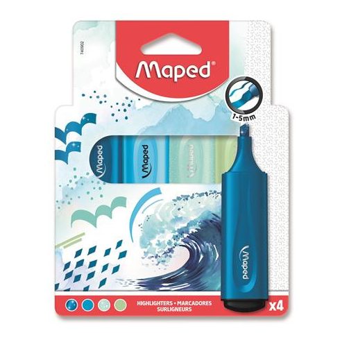 Szövegkiemelő készlet, 1-5 mm, MAPED "Fluo Peps Assorted", vegyes színek