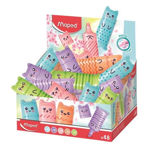 Szövegkiemelő display, 1-5 mm, MAPED "Mini Pastel", 5 különböző pasztell szín