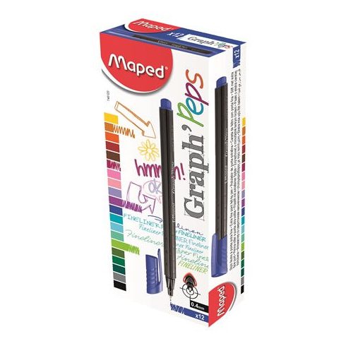 Tűfilc, 0,4 mm, MAPED "Graph'Peps", sötétkék