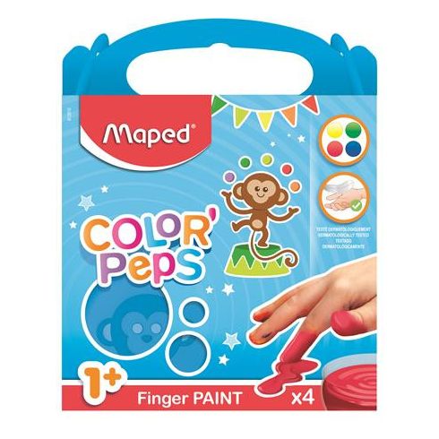 Ujjfesték, alap színek, 4x80 g, MAPED