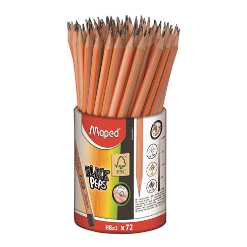 Grafitceruza, ceruzatartó, HB, háromszögletű, MAPED "Black'Peps"
