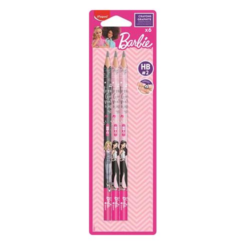 Grafitceruza, HB, háromszögletű, MAPED "Barbie", 6 darab