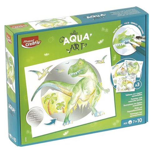 Akvarell festőkészlet, MAPED CREATIV, "Aqua Art", dinoszaurusz