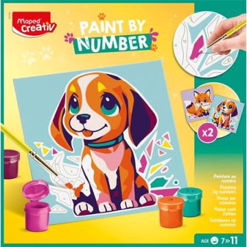   Számfestő készlet, MAPED CREATIV "Paint by number", kutya és róka