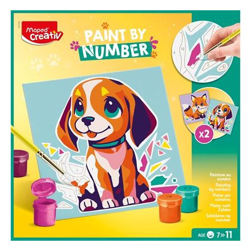 Számfestő készlet, MAPED CREATIV "Paint by number", kutya és róka
