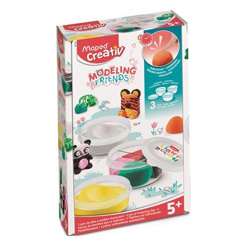 Utántöltő modellező gyurma készlet, levegőre száradó, MAPED CREATIV, "Modeling Friends"