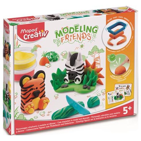 Modellező gyurma készlet, levegőre száradó, MAPED CREATIV, "Modeling Friends Wild", vadvilág