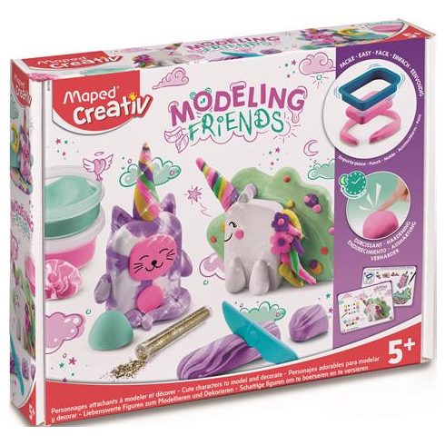 Modellező gyurma készlet, levegőre száradó, MAPED CREATIV, "Modeling Friends Magical", mágikus